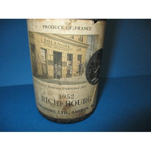 264 - 1952 Richebourge half bottle, looks corked and poorly stored, settled mid shoulder