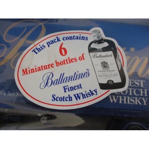 257 - 6 miniature bottles of Ballantine’s scotch whisky, in presentation pack as a die-cast delivery truck