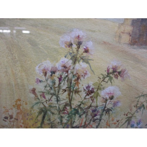 184 - 20th century watercolour landscape, “Roadside thistles” dated 81 signed J Brangwyn, approx. image si... 