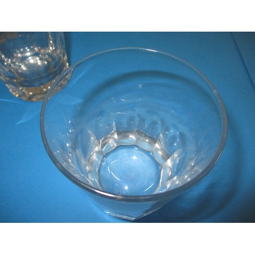 232 - 8 Mid 19th century whisky glasses, all with hand wheel cut facets, in good used condition with no ob... 