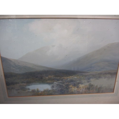 Two Dartmoor landscape watercolours, both signed Frederick John Widgery (1861-1942) Gallery labels verso, in glazed frames, one with damaged glass, approx. image sizes38x56cm