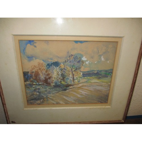 182 - Stylized landscape watercolour, monogrammed lower left for Gerald Moira (1867-1959), label verso, ap... 