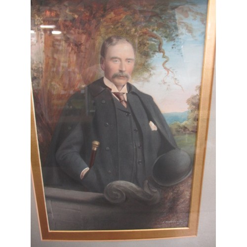 179 - John Horsburgh & Son, portrait of a gentleman, marked Horsburgh & Son Edin 1895, approx. image size2... 