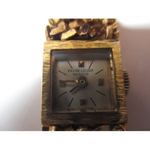 63 - A vintage gold cased and strapped ladies wrist watch, approx. gross weight 24.4g, not tested as to f... 