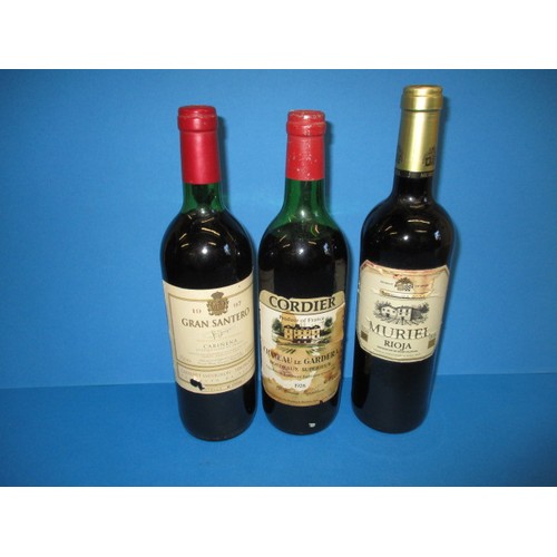 252 - 3 bottles of red wine, to include a 1978 Bordeaux.