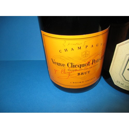 258 - 3 bottles of champagne, to include a bottle of Veuve Clicquot Ponsardin