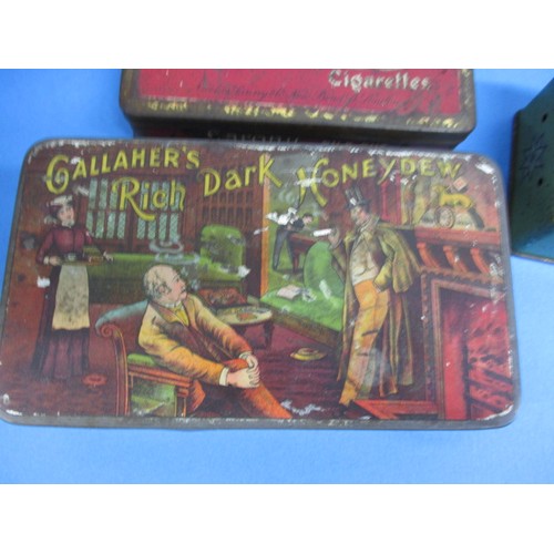 162 - A collection of vintage tins, to include several tobacco examples, all in used condition with age re... 