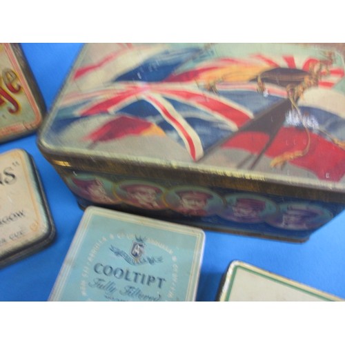 162 - A collection of vintage tins, to include several tobacco examples, all in used condition with age re... 