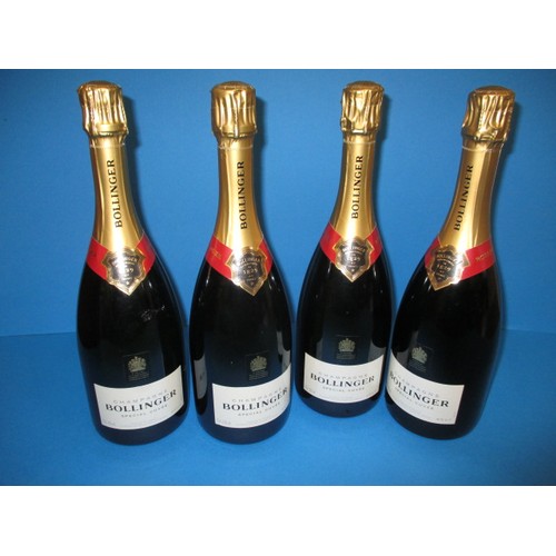 290 - Bollinger special cuvee champagne, 4x75cl bottles, Brut champagne