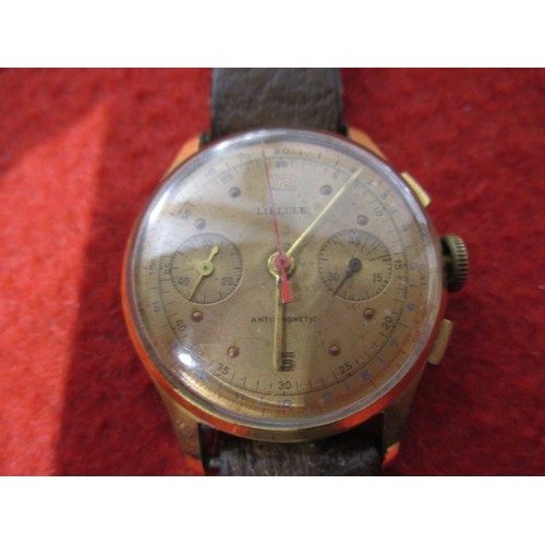 66 - A mid-20th century Libelle wrist watch, not working and with general use-related marks