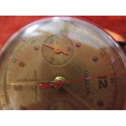 66 - A mid-20th century Libelle wrist watch, not working and with general use-related marks