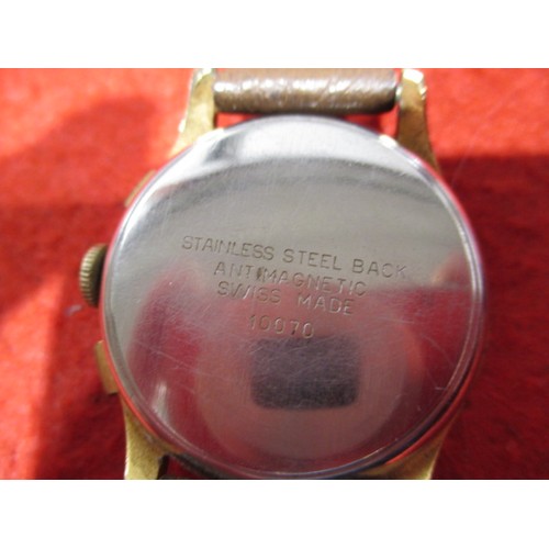 66 - A mid-20th century Libelle wrist watch, not working and with general use-related marks