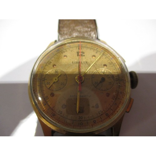 66 - A mid-20th century Libelle wrist watch, not working and with general use-related marks