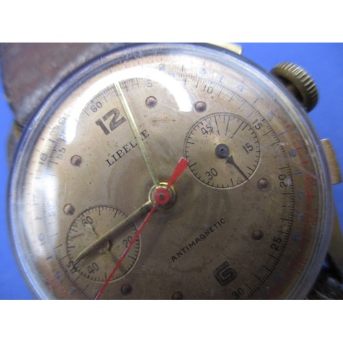 66 - A mid-20th century Libelle wrist watch, not working and with general use-related marks