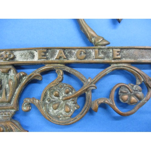 165 - A vintage brass horse profile, marked for Black Eagle, approx. length 37cm, with age related tarnish... 