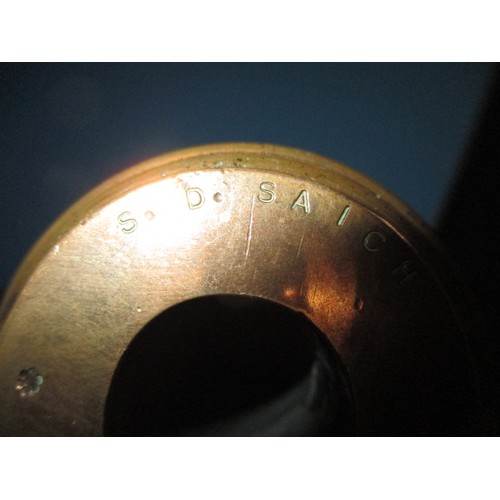 147 - A 19th century bronze signal cannon on later wood carriage, cannon marked with serial numbers, appro... 