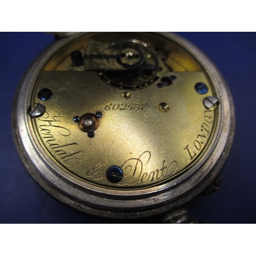 71 - An early 20th century silver cased pocket watch and a gold plated example, the silver one runs when ... 