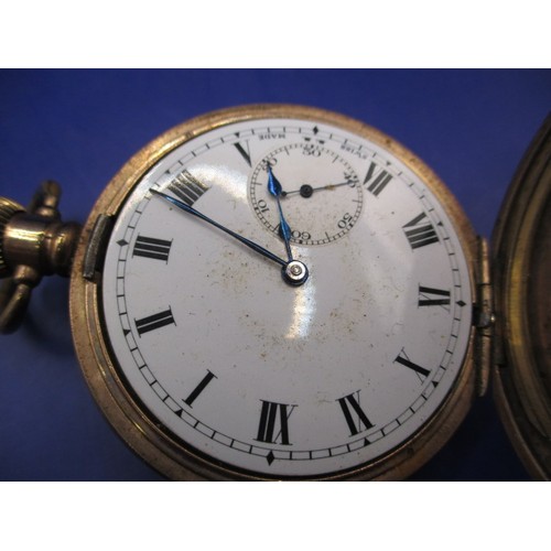 71 - An early 20th century silver cased pocket watch and a gold plated example, the silver one runs when ... 