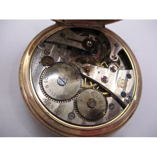 67 - A 1920s 9ct gold case half hunter pocket watch, with dedication from Lever Brothers Port Sunlight, r... 