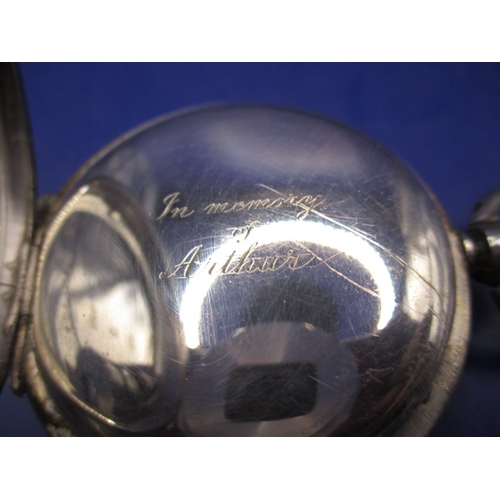 69 - A continental 875 silver cased open face pocket watch, runs well when wound and with general use-rel... 