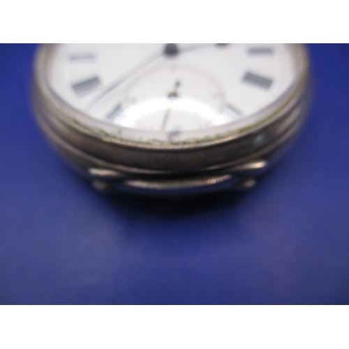 69 - A continental 875 silver cased open face pocket watch, runs well when wound and with general use-rel... 