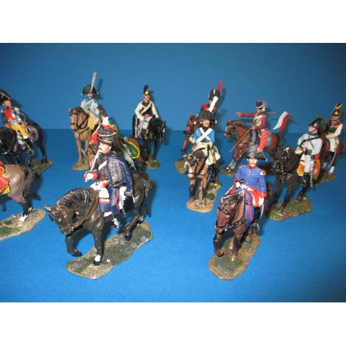 132 - A parcel of Del Prado cast metal military horsemen models, all hand painted and in used condition