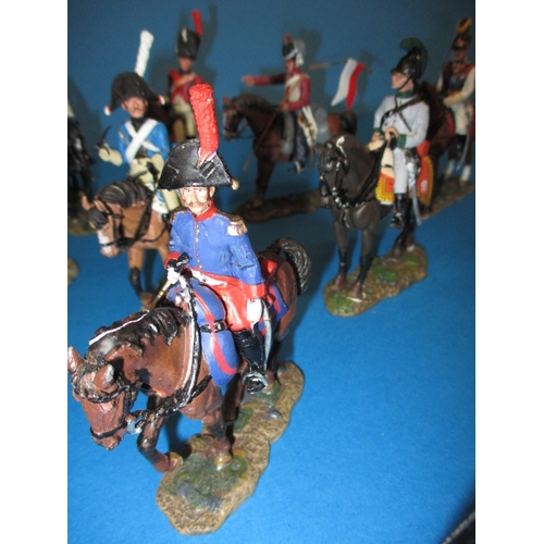 132 - A parcel of Del Prado cast metal military horsemen models, all hand painted and in used condition