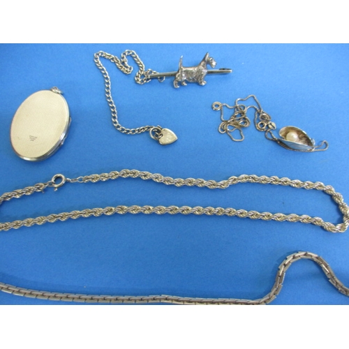 114 - A parcel of silver and white metal jewellery items, approx. parcel gross weight 105g all in used con... 