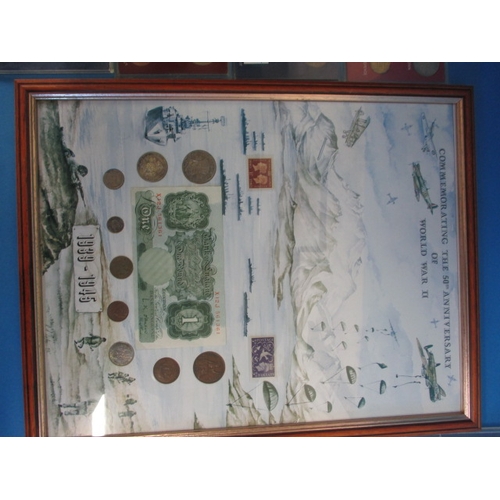 120 - A parcel of collectors coins to include a framed WWII commemorative collection