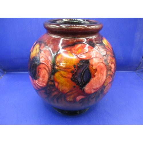 142 - William Moorcroft Flambe Poppy vase, shape 55, C.1930s approx.  height 15.5cm in good condition with... 