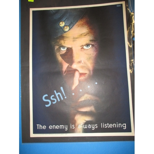 Original WWII poster “Ssh! The enemy is always listening” approx. size 49.5cm x37cm in excellent condition with no folds or rips