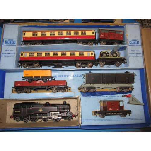 151 - A mid 20th century Hornby Meccano 00 gauge railway set, being 3 rail, with numerous additions, in go... 