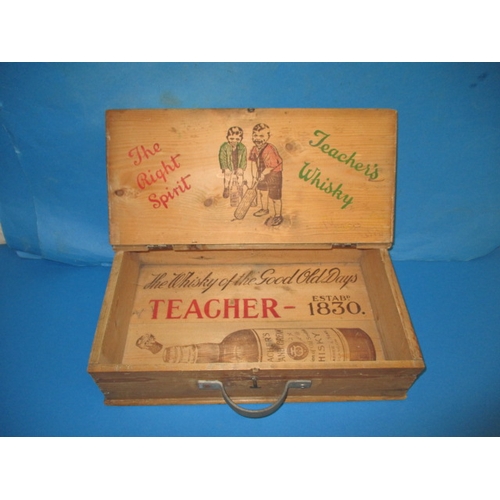 239 - A vintage Teacher’s Whisky promotional box, being in the form of a school desk with advertisement in... 