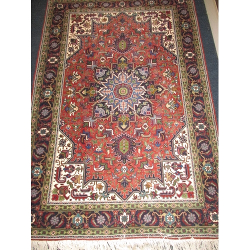 294 - A vintage hand knotted Persian Tabriz wool rug, having wall hanging web to back, approx. size 150x10... 