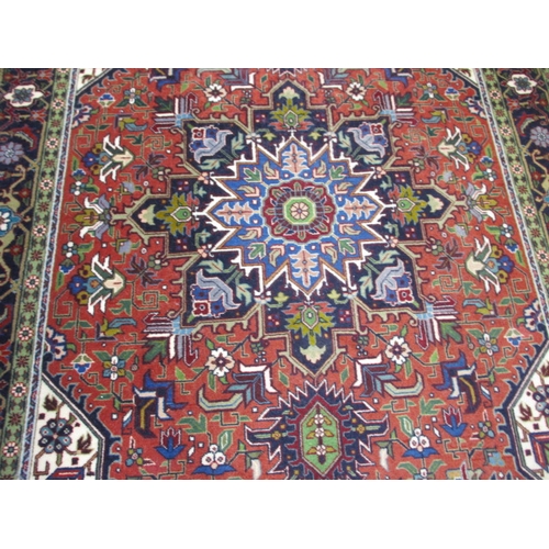 294 - A vintage hand knotted Persian Tabriz wool rug, having wall hanging web to back, approx. size 150x10... 