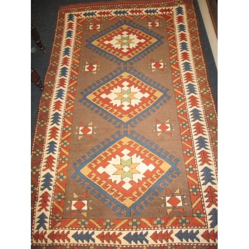 298 - A vintage Turkish hand knotted wool rug, approx. size 204x120cm in good pre-owned condition with wal... 