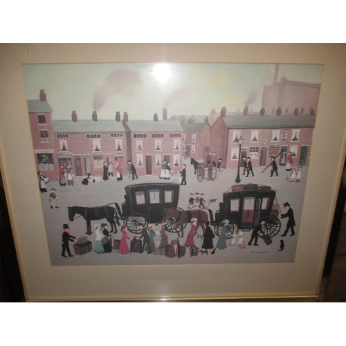 287 - A framed Helen Bradley print “Going off to Blackpool”, approx. size of frame 76x66cm in good pre-own... 