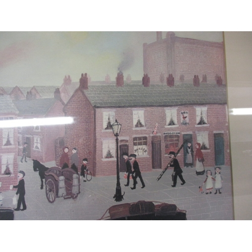 287 - A framed Helen Bradley print “Going off to Blackpool”, approx. size of frame 76x66cm in good pre-own... 