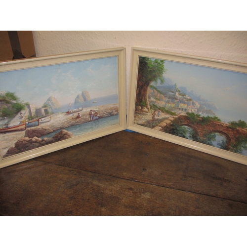 289 - Italian school; two vintage framed watercolours, both signed H. Gianni, one of Capri the other Amalf... 