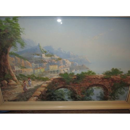 289 - Italian school; two vintage framed watercolours, both signed H. Gianni, one of Capri the other Amalf... 