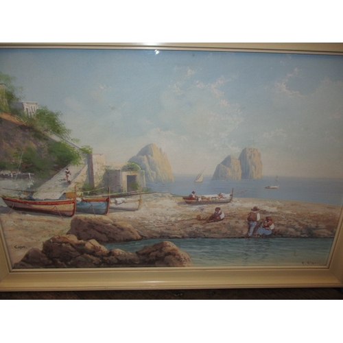 289 - Italian school; two vintage framed watercolours, both signed H. Gianni, one of Capri the other Amalf... 