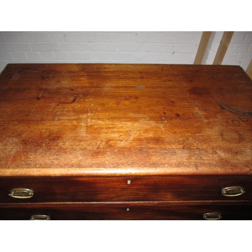 302 - An antique mahogany chest of 4 straight drawers, approx. dimensions Wide 93cm Deep 43cm Height 106cm... 