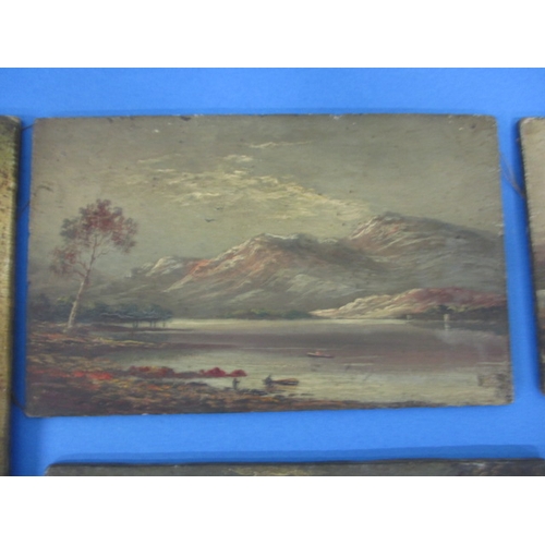 291 - 19th century oil on board landscapes, all signed Hugh Church, 7 in total, all unframed and in need o... 