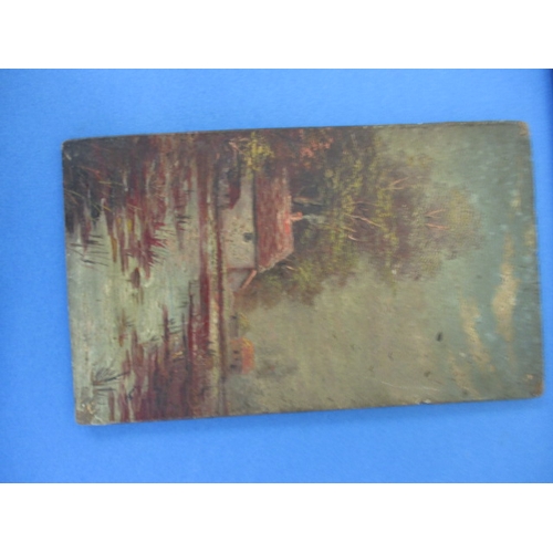 291 - 19th century oil on board landscapes, all signed Hugh Church, 7 in total, all unframed and in need o... 