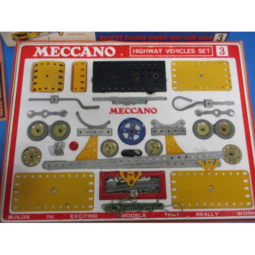 258 - A vintage Meccano boxed Highway vehicles set and an additional 3A conversion set, with instruction b... 