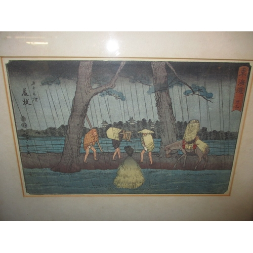 290 - 5 framed Oriental pictures, various ages, all in good used condition, approx. size of largest 53x31c... 