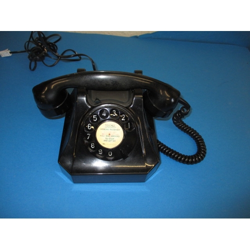 286 - A 1930s black Bakelite desk phone, model Tf3-39.205, having been modified to work on todays system