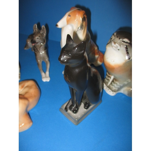 274 - A parcel of USSR ceramic animals, various sizes, all with no observed damage