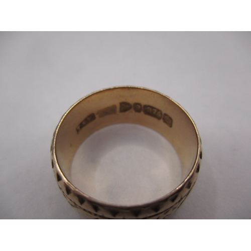 47 - A 9ct yellow gold wedding band, approx. ring size ‘N’, approx. width 8.5mm, approx. weight 5.8g, dat... 