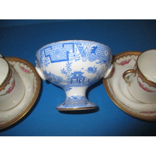 278 - A parcel antique of Derby tea wares, to include a trio in 2451 pattern, all in used condition with s... 